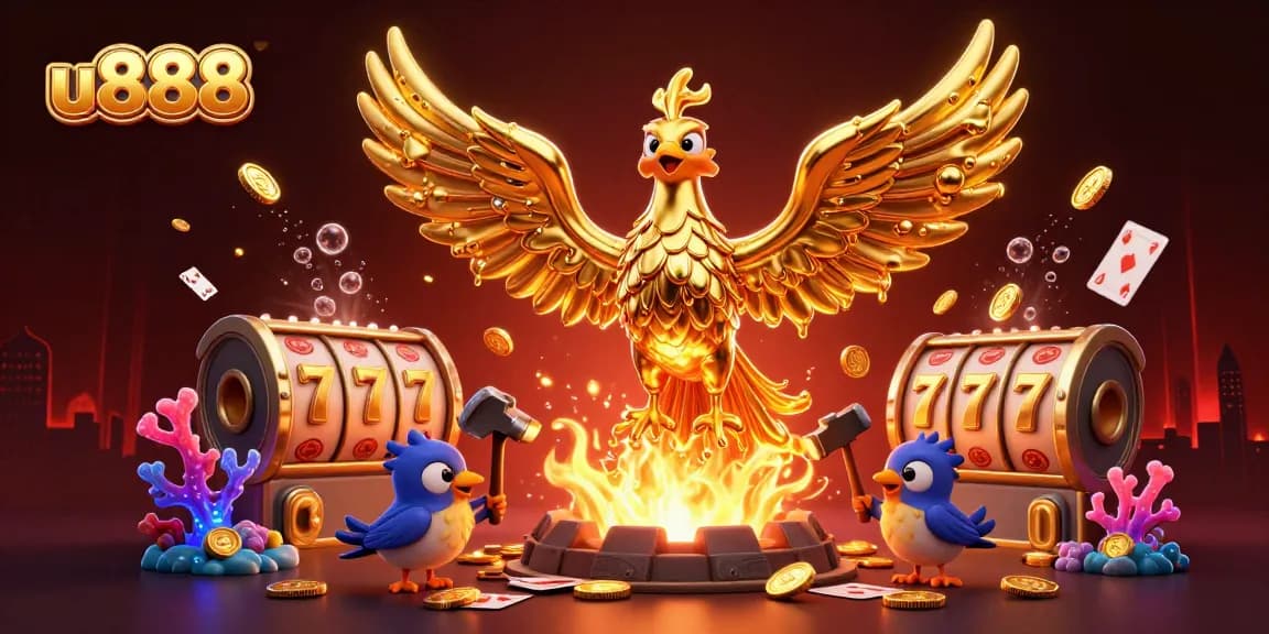 Experience thrilling wins at u888 with golden phoenix and stunning casino elements!