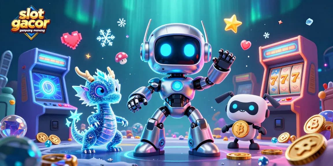 Slot gacor gampang menang dengan simbol jackpot dan karakter 3D di kasino digital yang menarik.