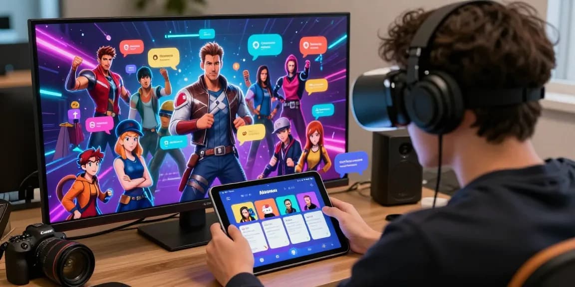 Engaging scene in Status AI showcasing vibrant avatars and social interactions in a virtual gaming environment.