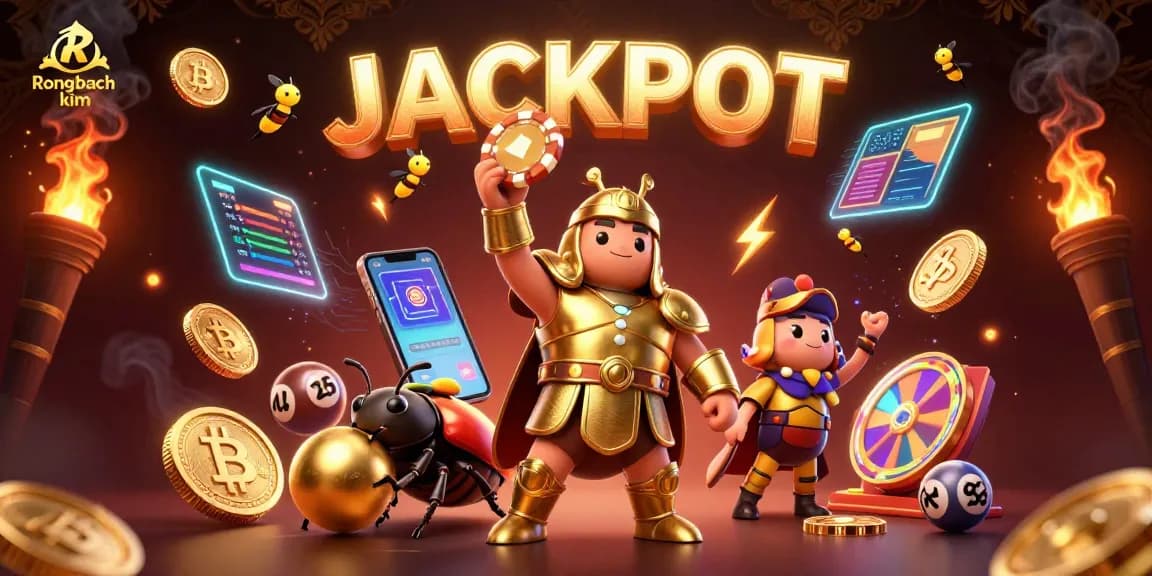 Engage in exciting lottery action with Rongbach kim as a heroic beetle triumphs in a vibrant casino scene.