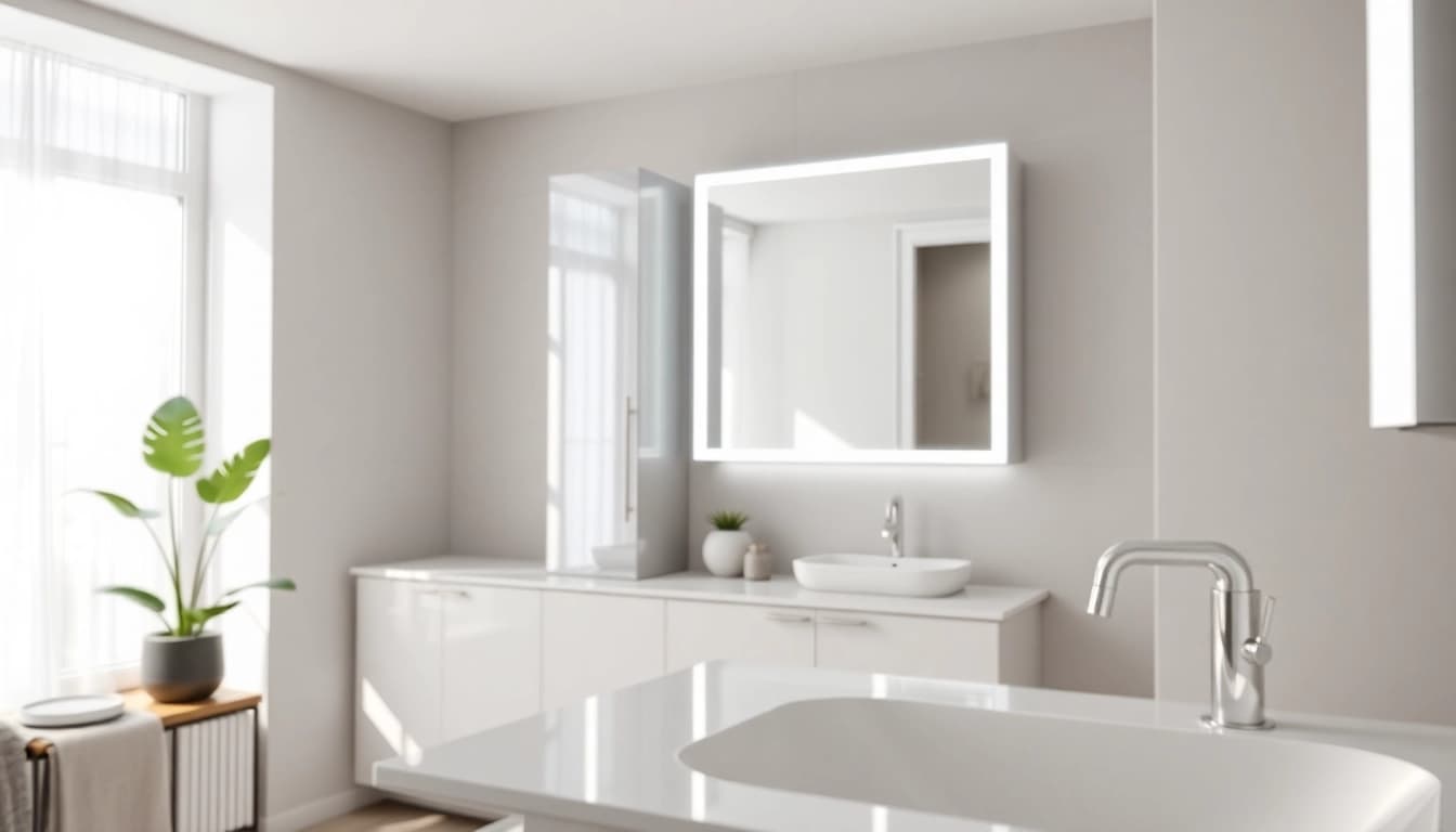 sonni Spiegelschrank mit modernem Design und integrierter Beleuchtung im Badezimmer