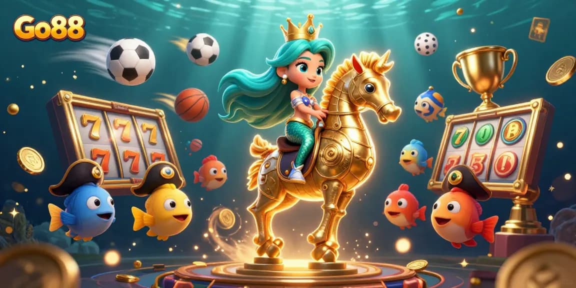 Engage with Go88 slots and colorful characters in this vibrant casino scene filled with action and excitement.