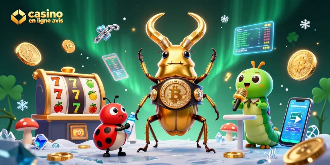 Qualifier les meilleurs casinos en ligne avis avec une scène illustrée dynamique et immersive.