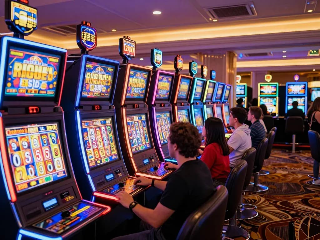 Players enjoying the thrill of slot 10000 machines in a vibrant casino atmosphere