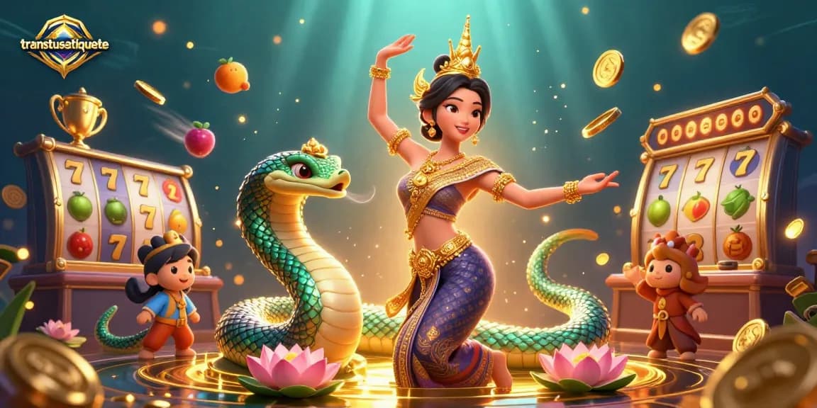 Play winning slots with transtusatiquete featuring dazzling traditional Thai elements and rich gaming symbols.