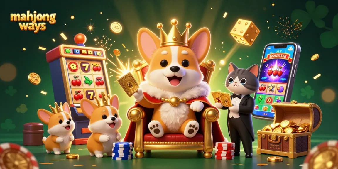 Experience excitement in Mahjong Ways with a lively 3D cartoon scene featuring fun casino elements.