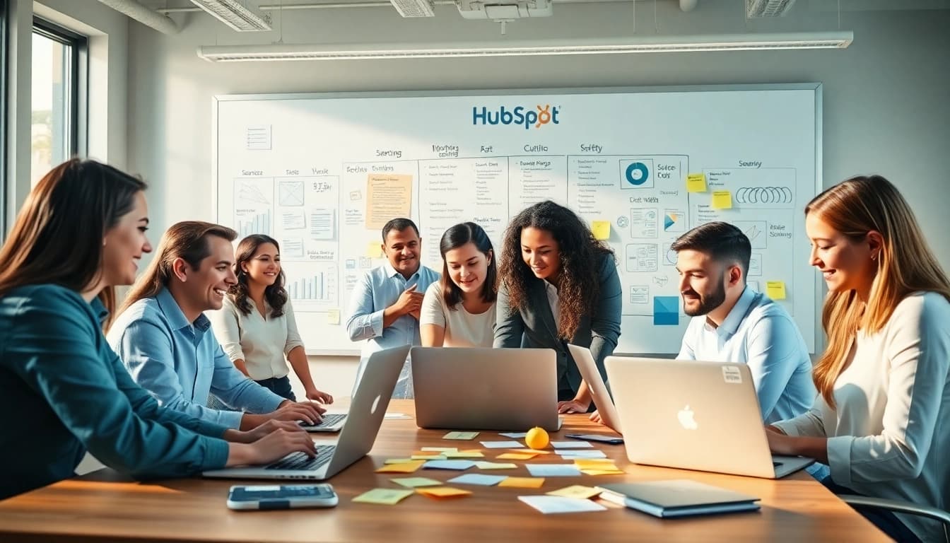 Boost your marketing with hubspot free solutions in a collaborative workspace setting.