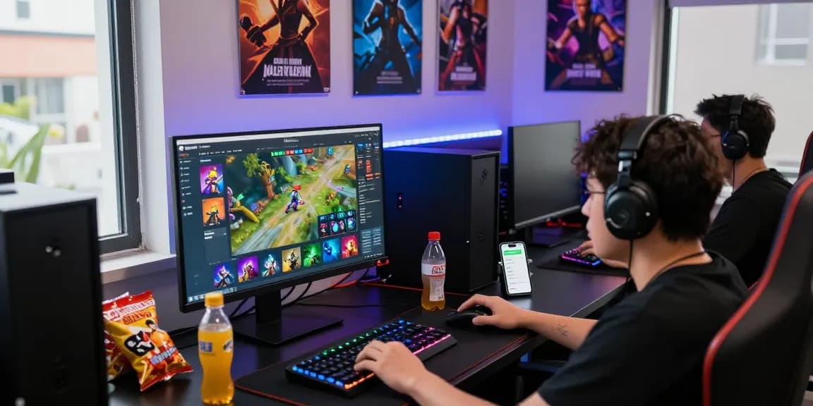 Exciting gaming setup featuring garuda303 platform with colorful visuals and dynamic atmosphere.