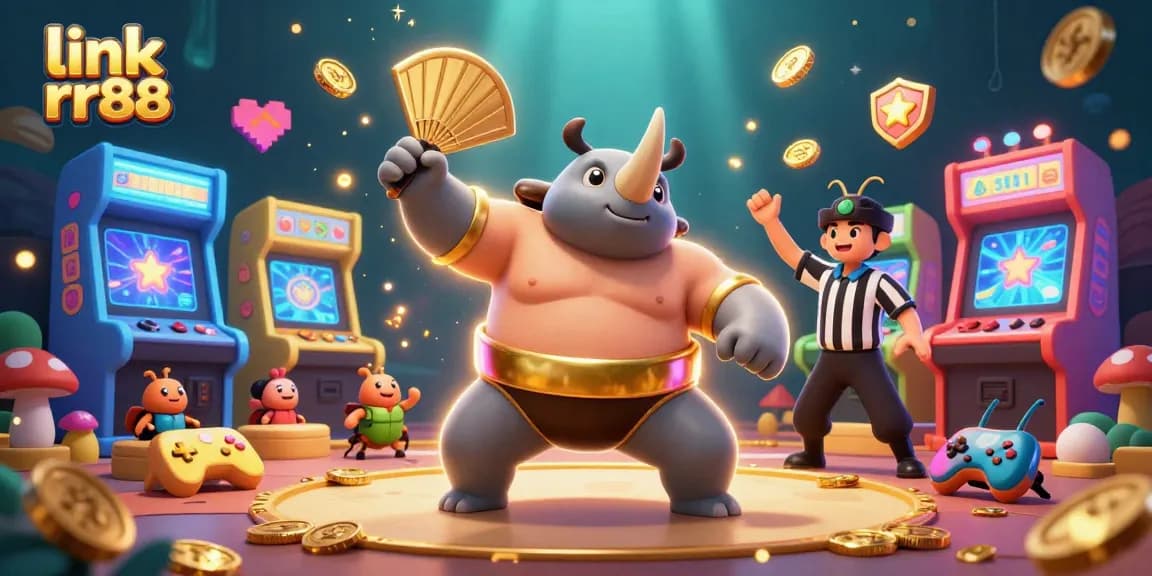 Experience the excitement of gaming at link rr88, featuring a vibrant 3D casino scene.