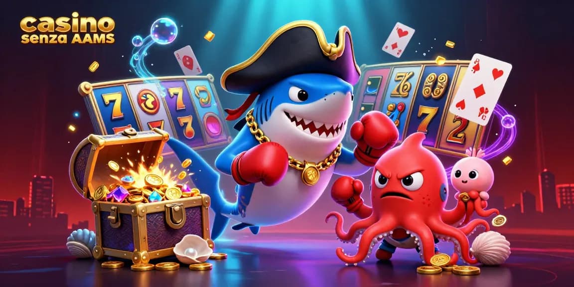 Vivi un'emozionante esperienza di gioco nei casino senza AAMS con personaggi avvincenti ed elementi di casinò vibranti.