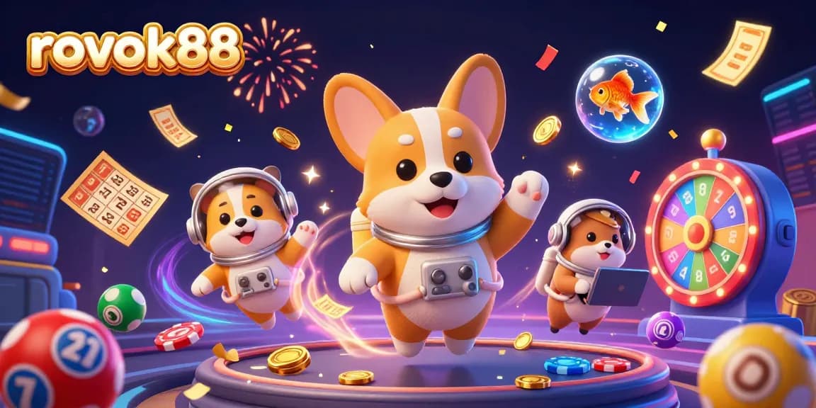 Win exciting prizes at rokok88 with a colorful scene filled with lottery elements and vibrant casino action.