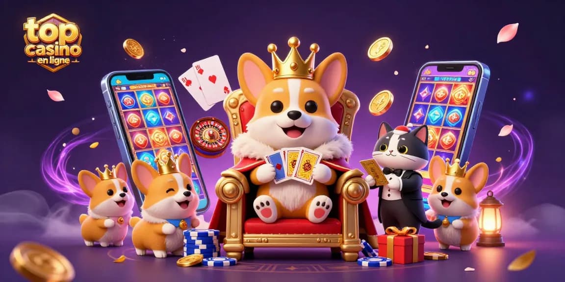 Engagez-vous avec le meilleur casino en ligne grâce à une illustration 3D vibrante affichant des éléments de jeu et des personnages royaux.