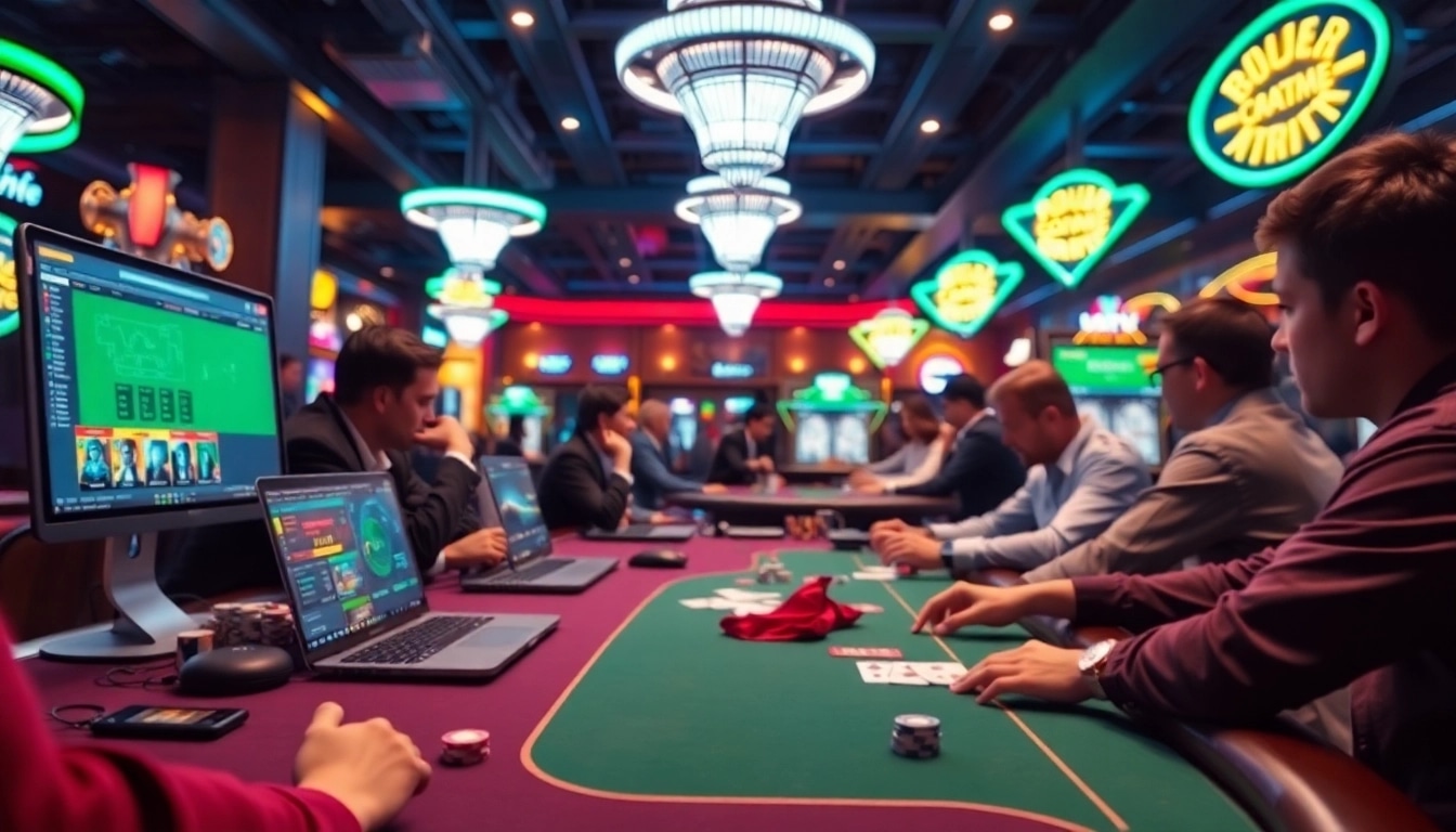 Explore the best csgo gambling sites with vibrant casino scenes and players in action.