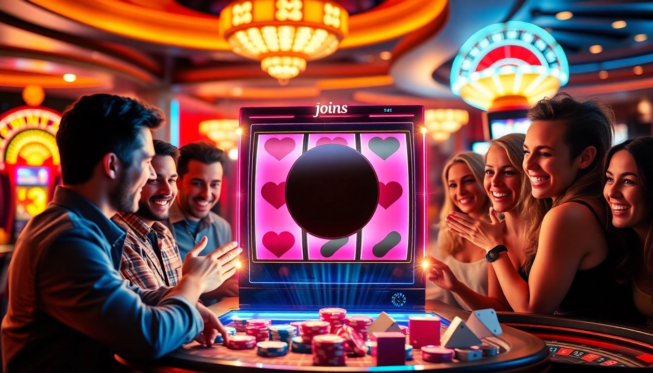 Play exciting slot demo scatter hitam with eager gamblers in a vibrant casino scene.