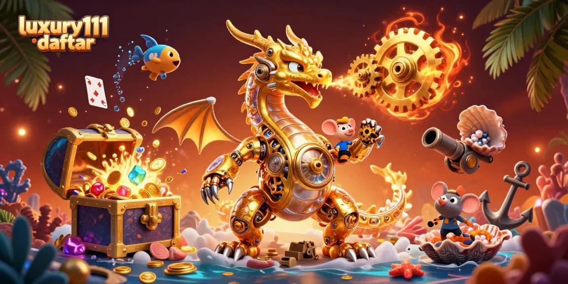 Playing at luxury111 daftar brings excitement with a golden dragon and treasure-filled adventure.