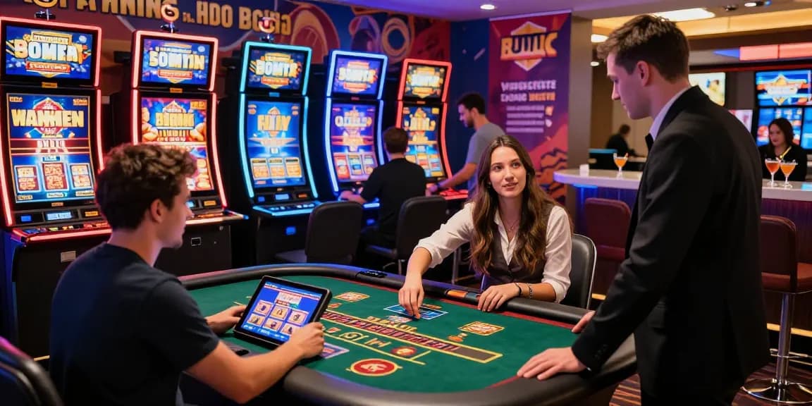 Credit card casino players engaging with vivid slot machines and live dealer games at brcs.co.uk, showcasing excitement and entertainment.