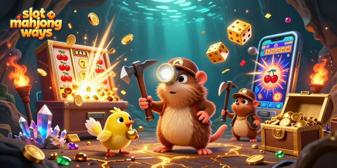 Experience the excitement of slot mahjong ways with moles mining treasures, tons of casino elements, and jackpots!