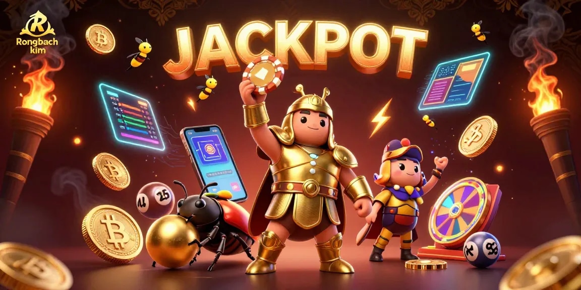 Engage in exciting lottery action with Rongbach kim as a heroic beetle triumphs in a vibrant casino scene.