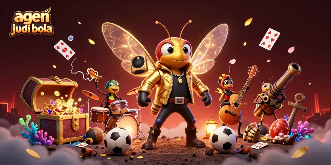 Place your winning bets with agen judi bola in this vibrant, detailed illustration.