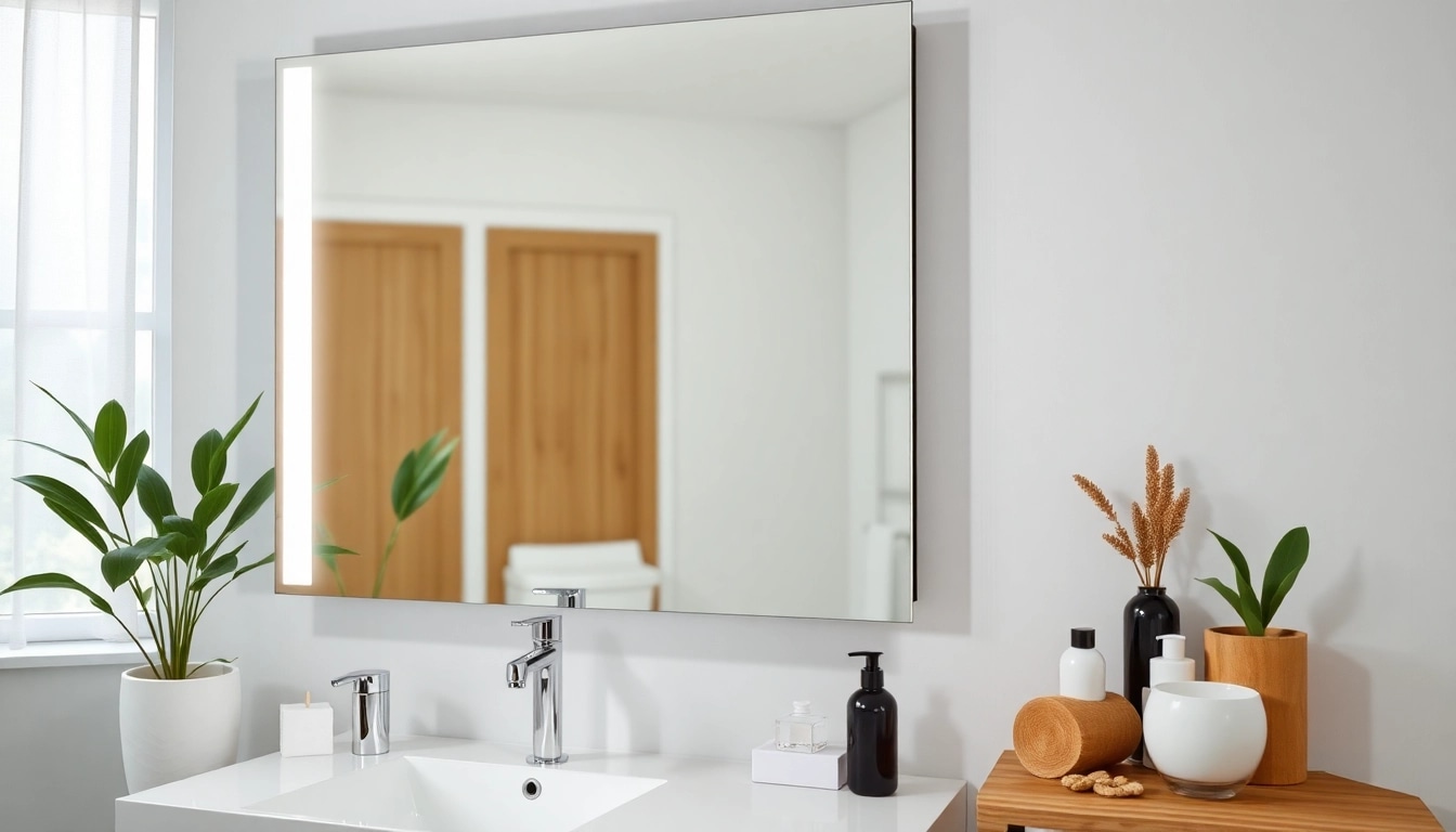 Stylish sonni Spiegelschrank mit eleganter Beleuchtung im modernen Badezimmer