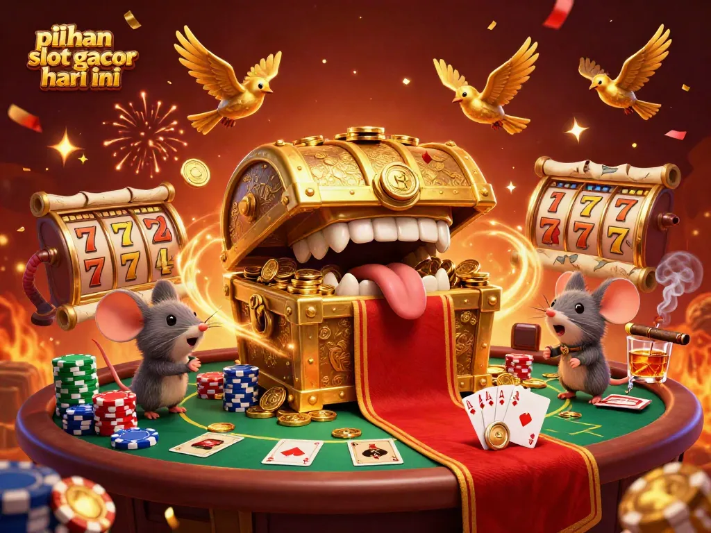 Permainan pilihan slot gacor hari ini dengan karakter menarik dan elemen kasino yang penuh warna.