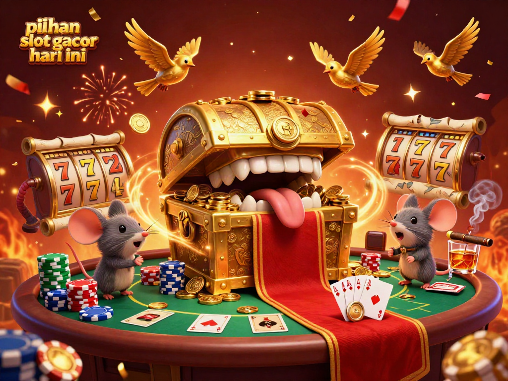 Permainan pilihan slot gacor hari ini dengan karakter menarik dan elemen kasino yang penuh warna.