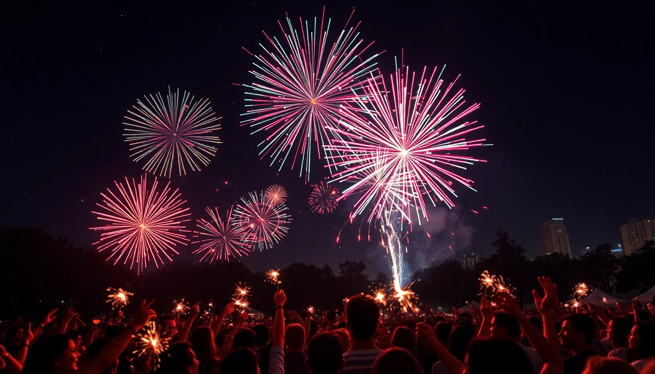 Celebrate with cheap fireworks near me lighting up the night sky during a vibrant festival.