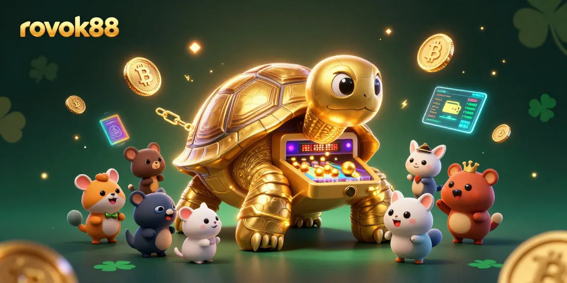Engage with rokok88's thrilling gaming experience featuring a fun 3D illustration of lively characters and vibrant casino elements.