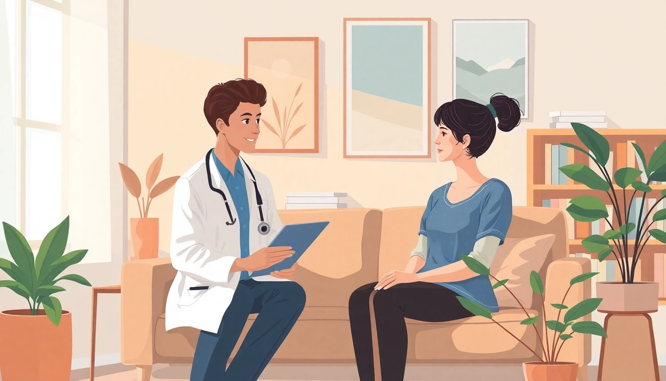 Identifying depression symptoms through supportive conversation in a serene setting.