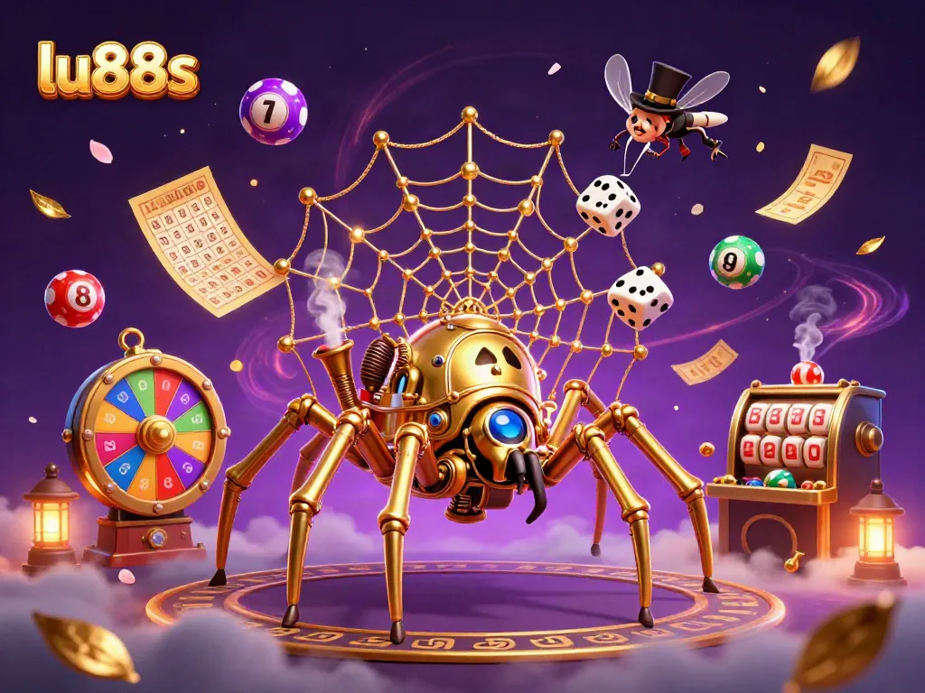 Experience thrilling wins with lu88s in this vibrant 3D casino scene filled with excitement.