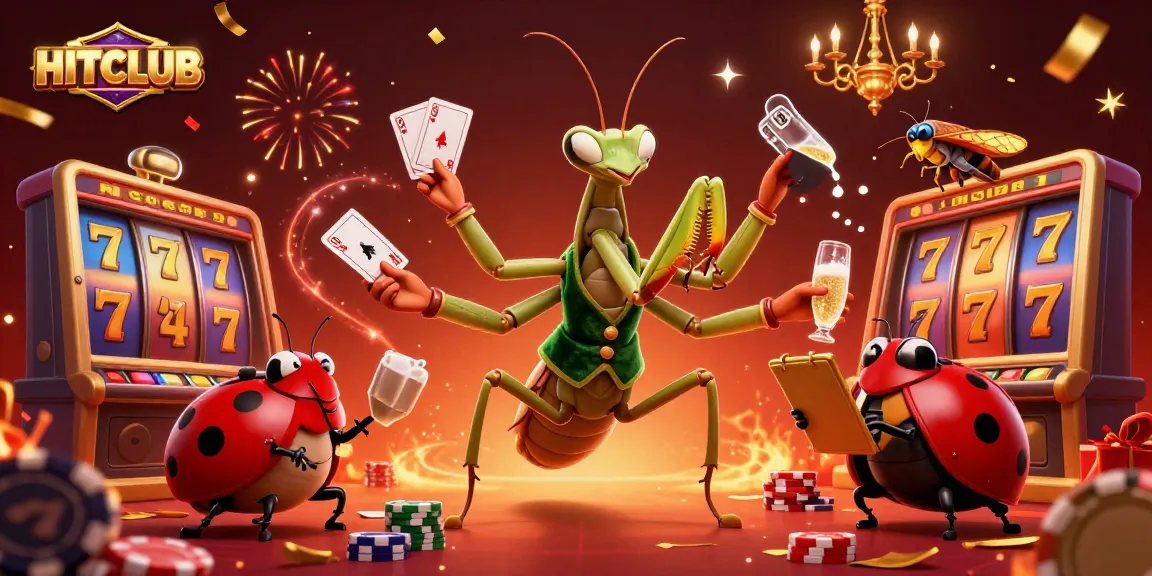 Experience winning strategies at HITCLUB casino with vibrant characters and lively gaming elements in action.
