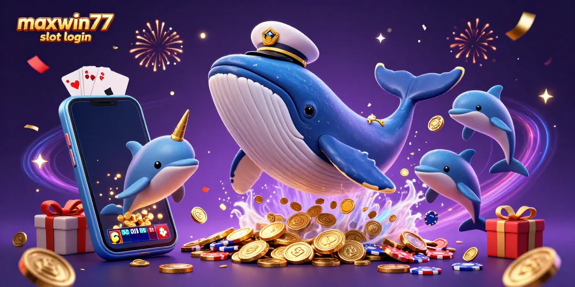 Experience the excitement of maxwin77 slot login with vibrant slots, coins, and playful characters.