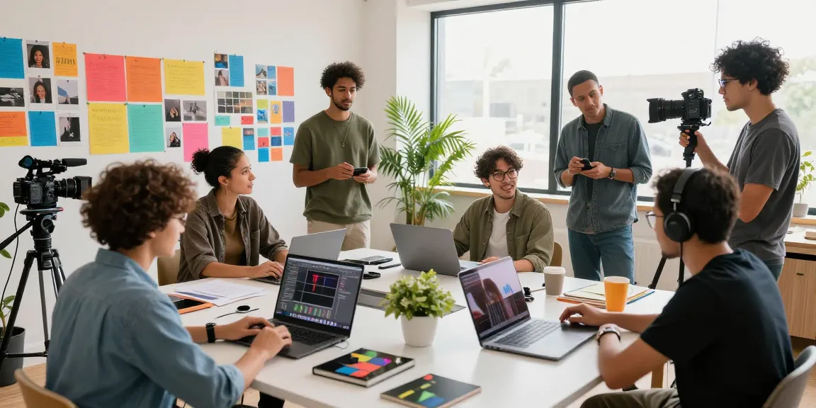 Collaboration at Dreambox Studio showcasing creative team in a modern workspace.