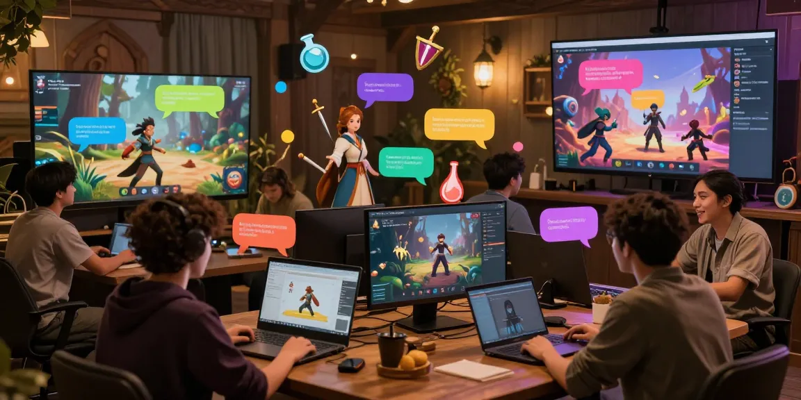 Engaging scene showcasing tavern ai characters interacting in a dynamic virtual chat space with fantasy elements.