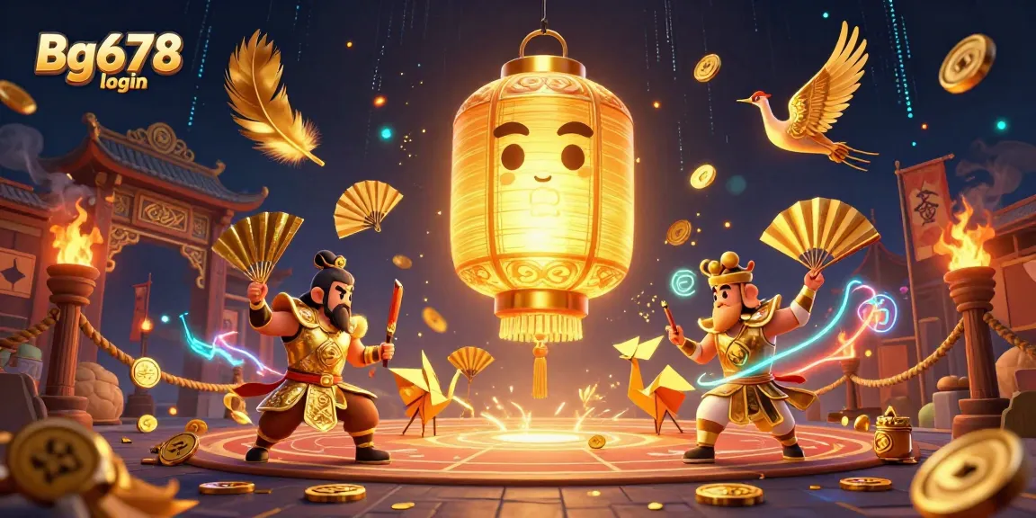 Experience thrills with Bg678 login at our vibrant online casino backdrop featuring dynamic characters.