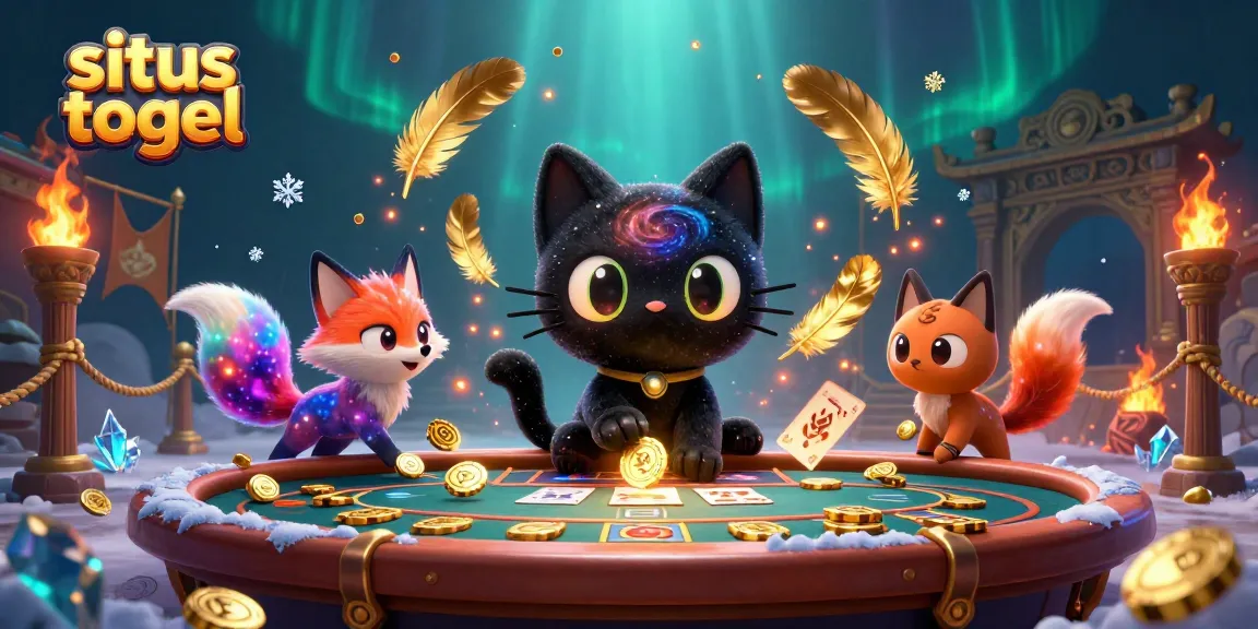 Win big with situs togel at a cosmic gaming table filled with vibrant characters and cosmic elements.
