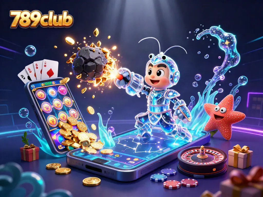 Engaging 789club illustration showcasing a galactic samurai amidst vibrant casino elements, perfect for online gaming.