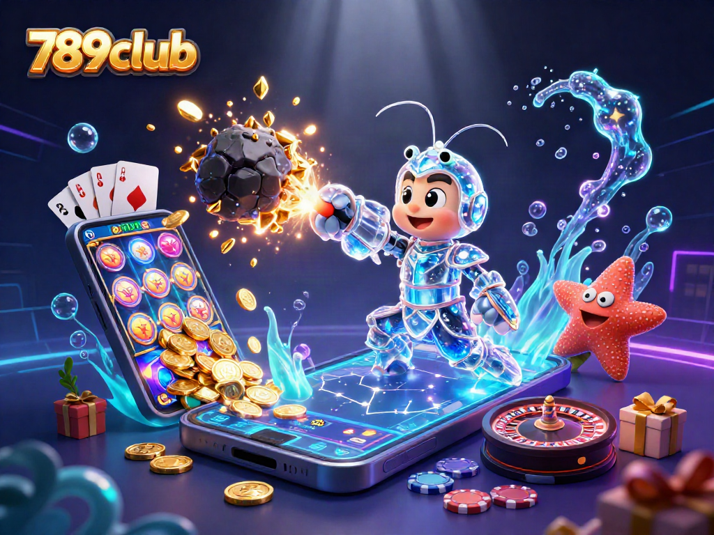 Engaging 789club illustration showcasing a galactic samurai amidst vibrant casino elements, perfect for online gaming.