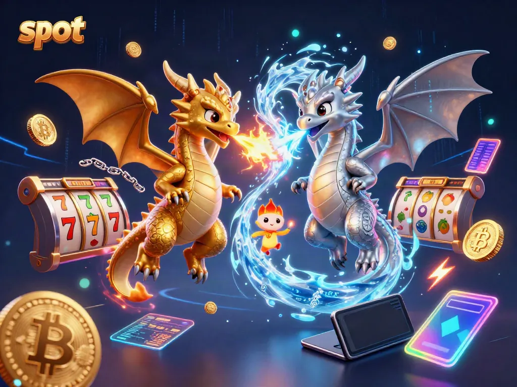 Engage with thrilling slot gameplay featuring dragons and vibrant casino elements.