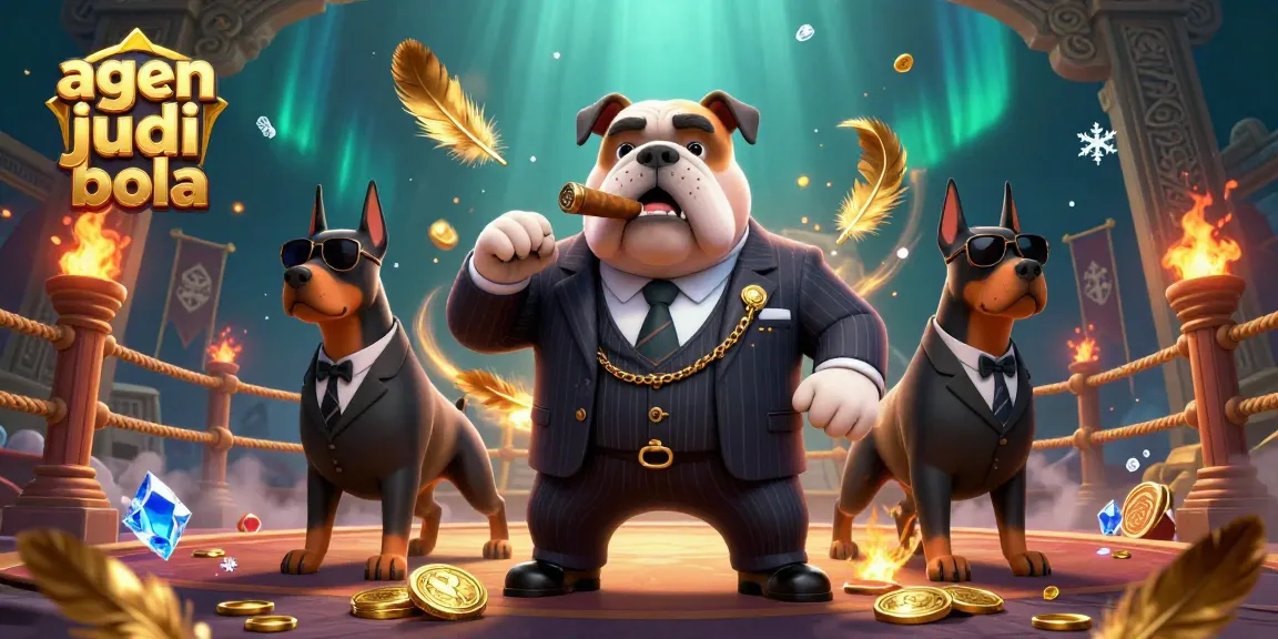 Experience exciting agen judi bola action with a mafia boss bulldog and bodyguard Dobermans in a dynamic betting arena.