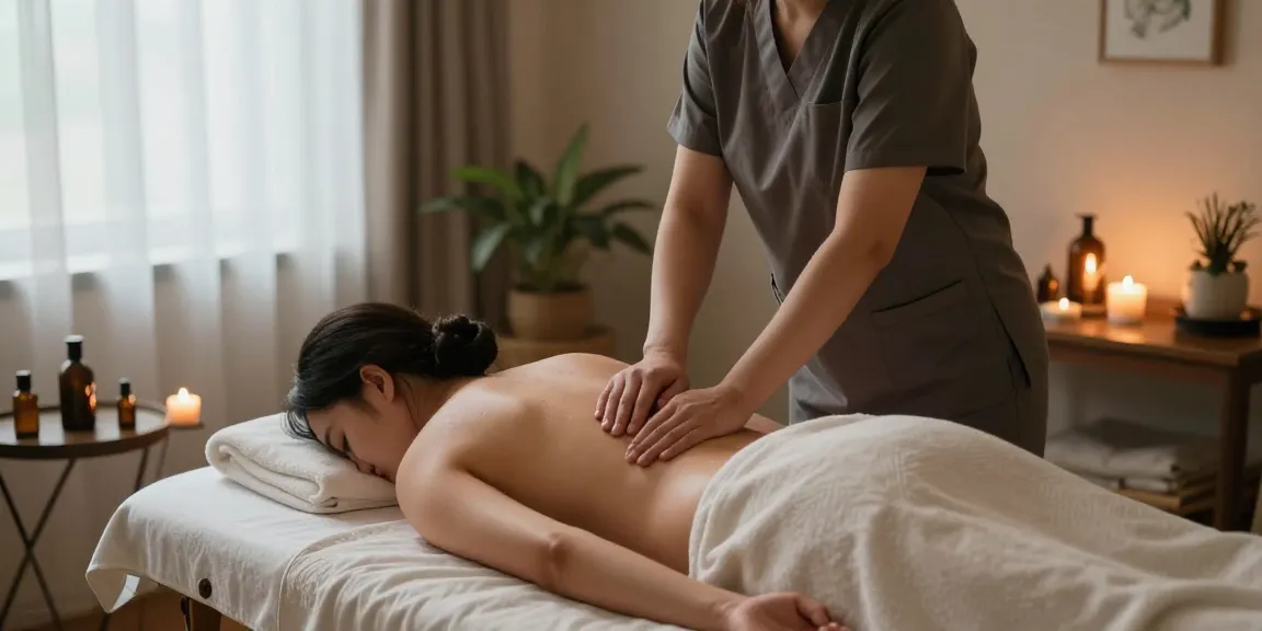 A serene Swedish massage session at makangs.com, showcasing relaxation and wellness in a soothing environment.