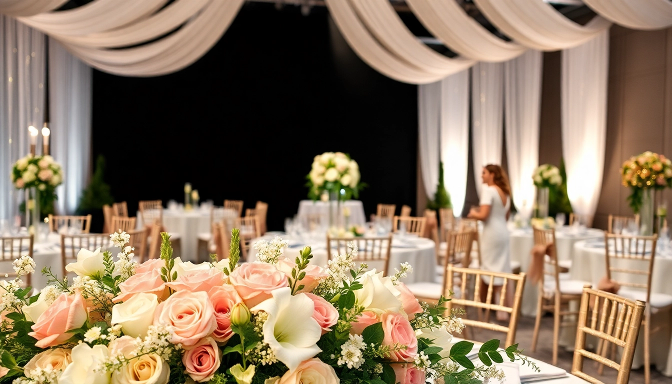Arrange beautiful Table & Chair Rentals for a sophisticated wedding banquet setup.