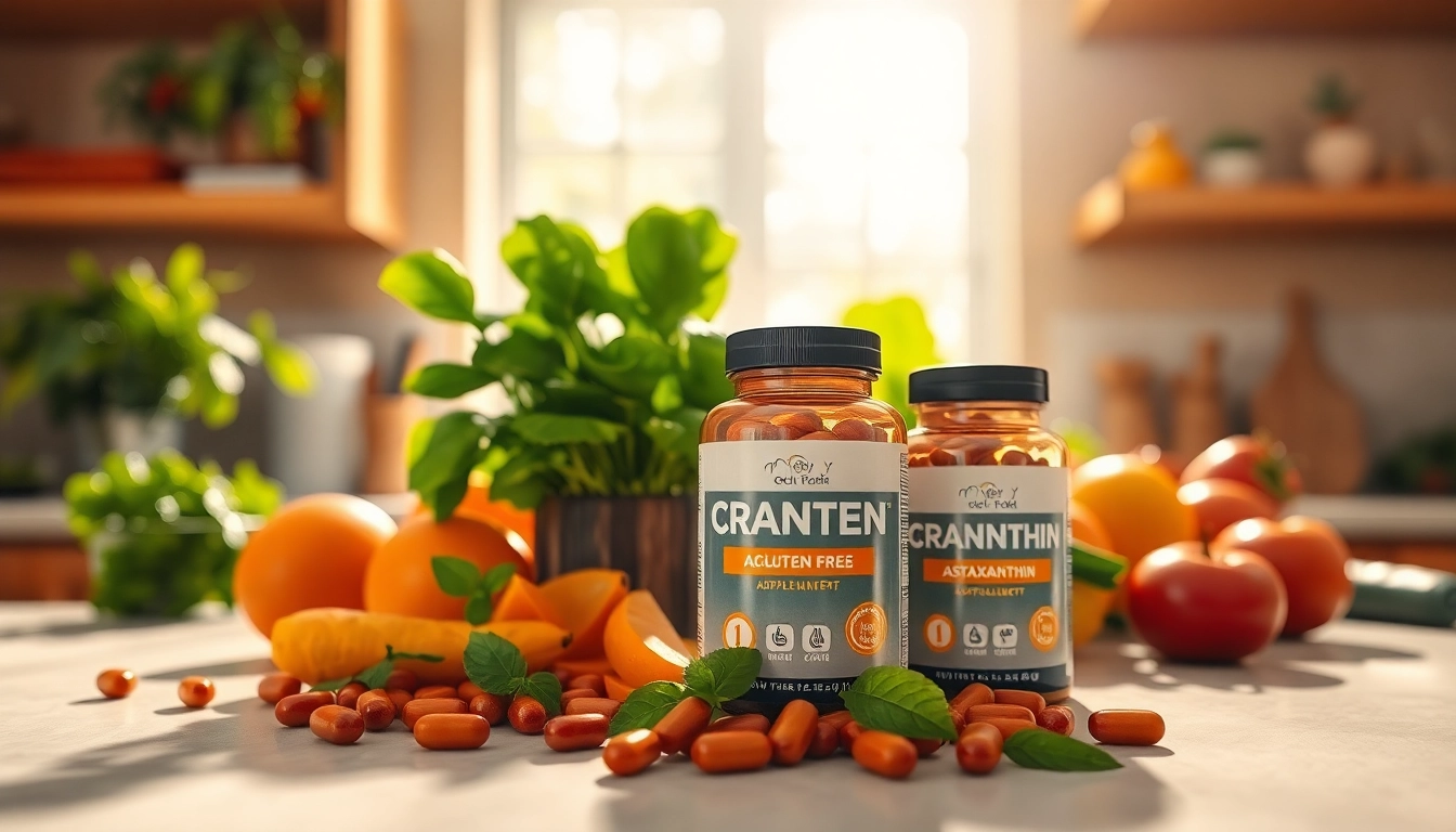 Enhance your wellness with gluten free astaxanthin supplements surrounded by fresh produce.