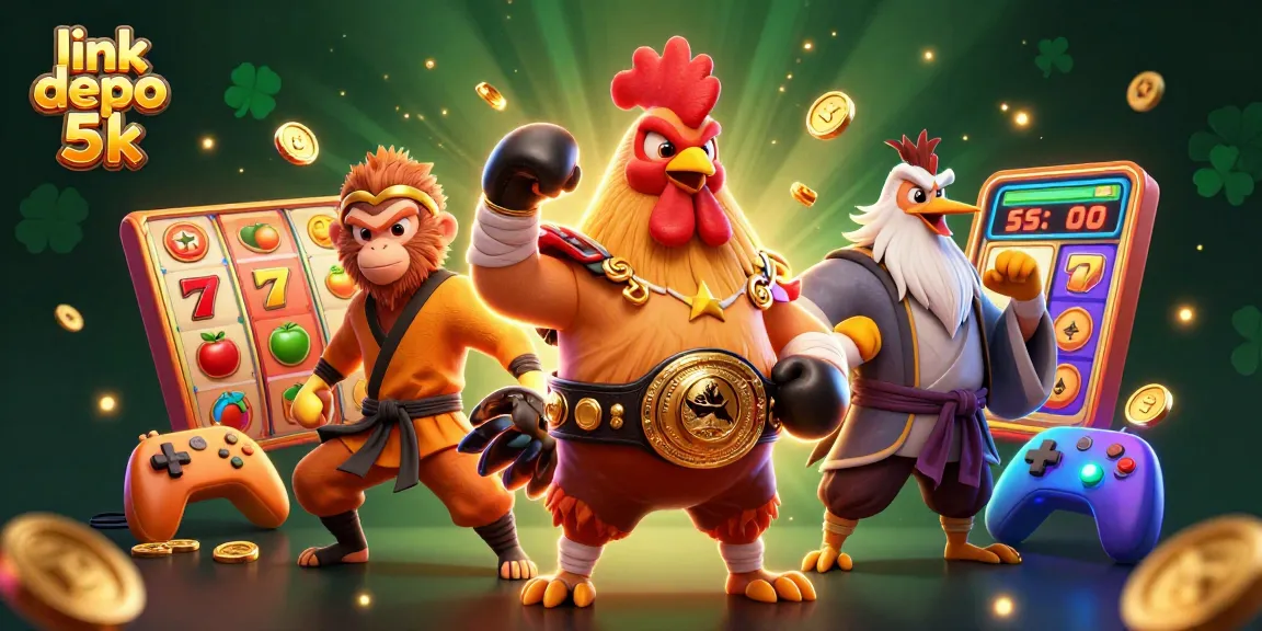 Spin the reels at link depo 5k with the vibrant 3D casino scene featuring unique characters.