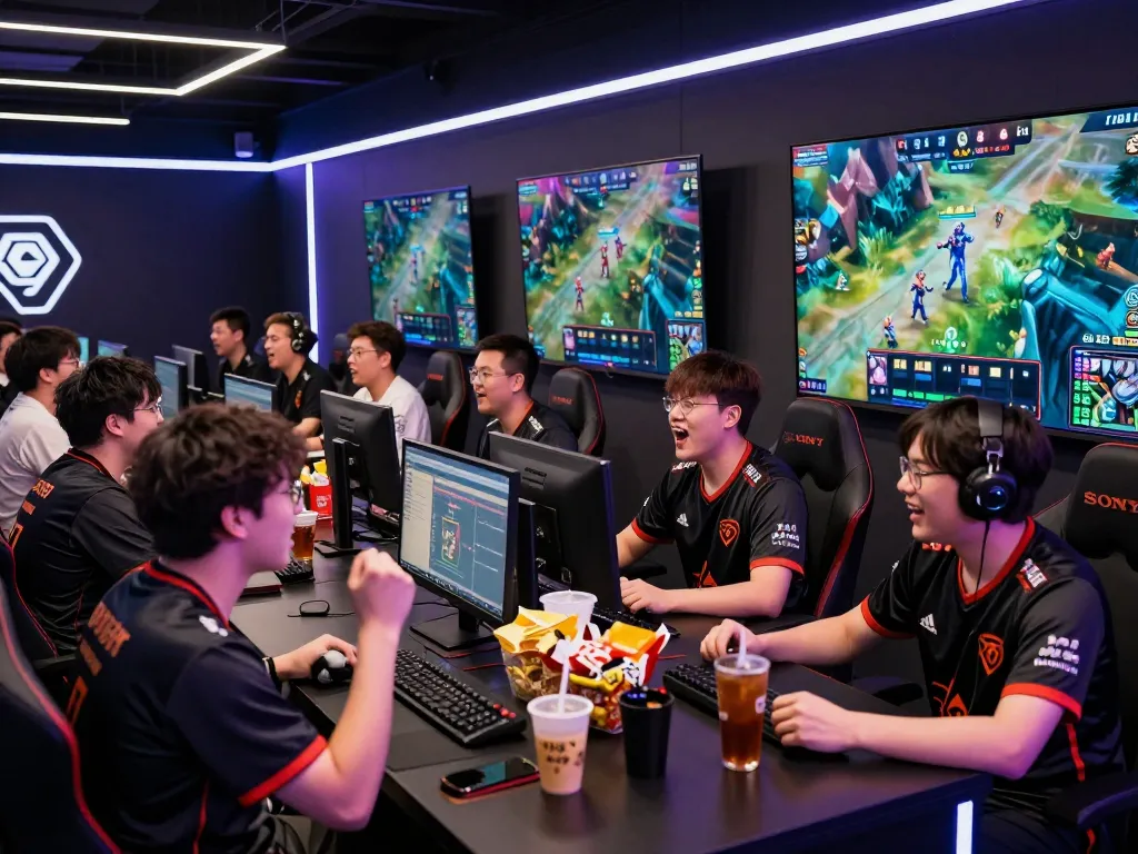 Excited gamers celebrating at the nổ hũ hubet88 esports betting event, showcasing thrilling live matches.