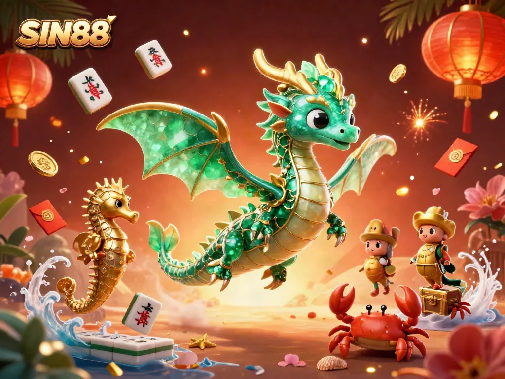 SIN88 offers thrilling gaming with a majestic sea dragon, creating an exciting online casino atmosphere.