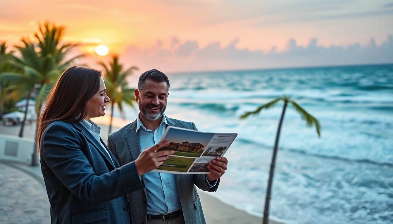 Engaged couple considering options for Buying property in Mexico as an American at a beautiful beach.