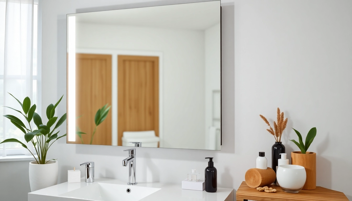 Stylish sonni Spiegelschrank mit eleganter Beleuchtung im modernen Badezimmer