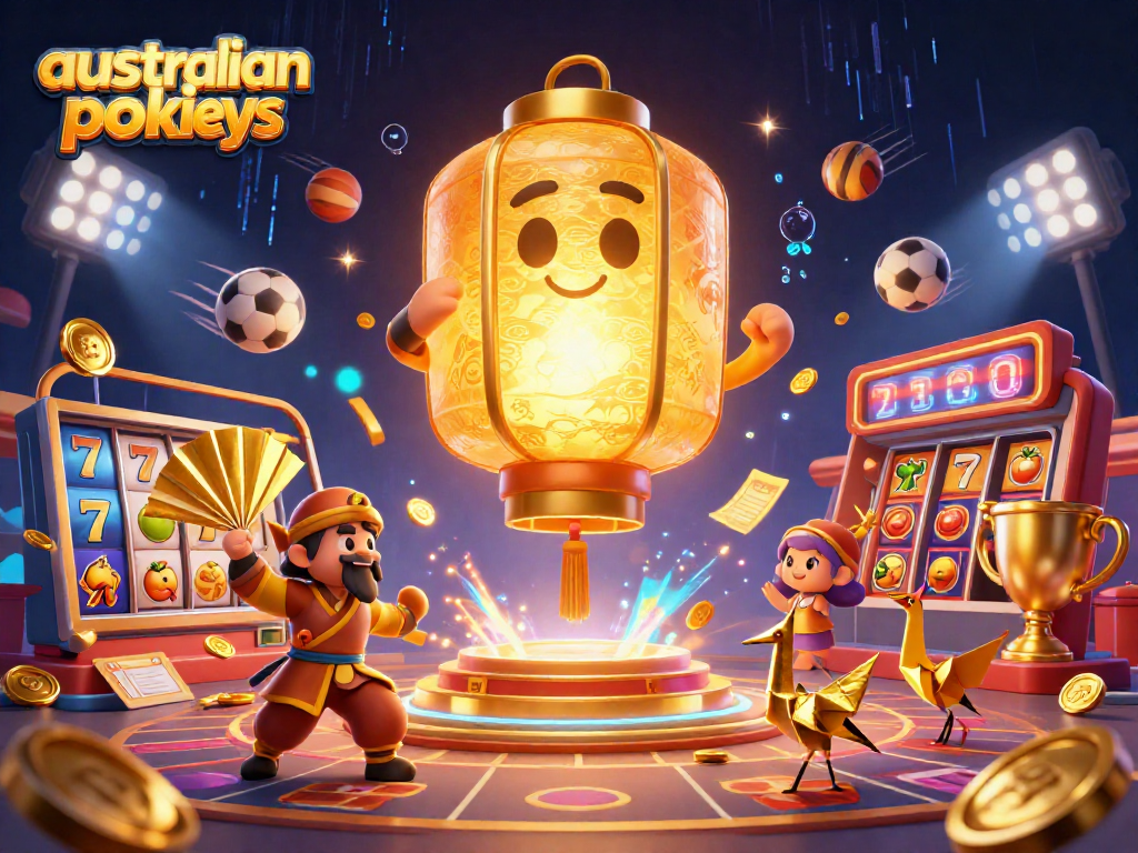 Engage with australian online pokies through vibrant golden characters and dynamic gaming elements.