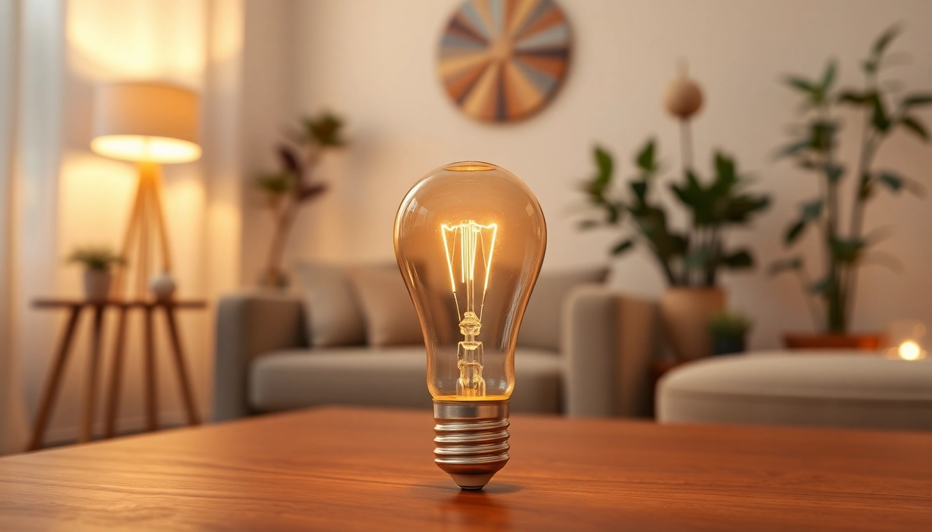Showing what is an a19 bulb illuminating a cozy living space with warm ambient light.